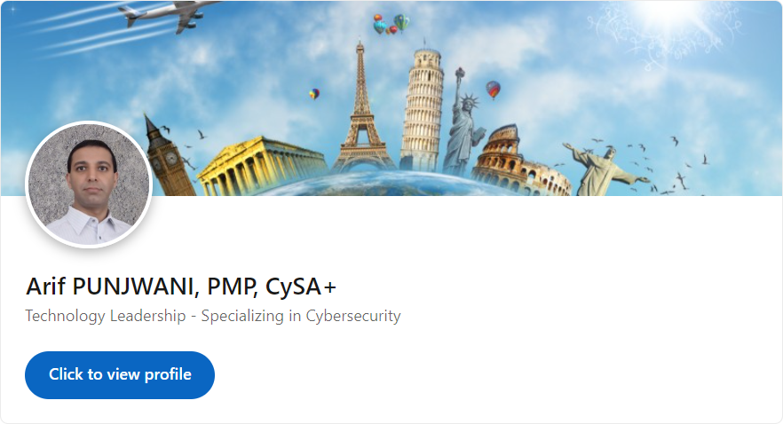 Arif PUNJWANI, PMP® - Linkedin profile